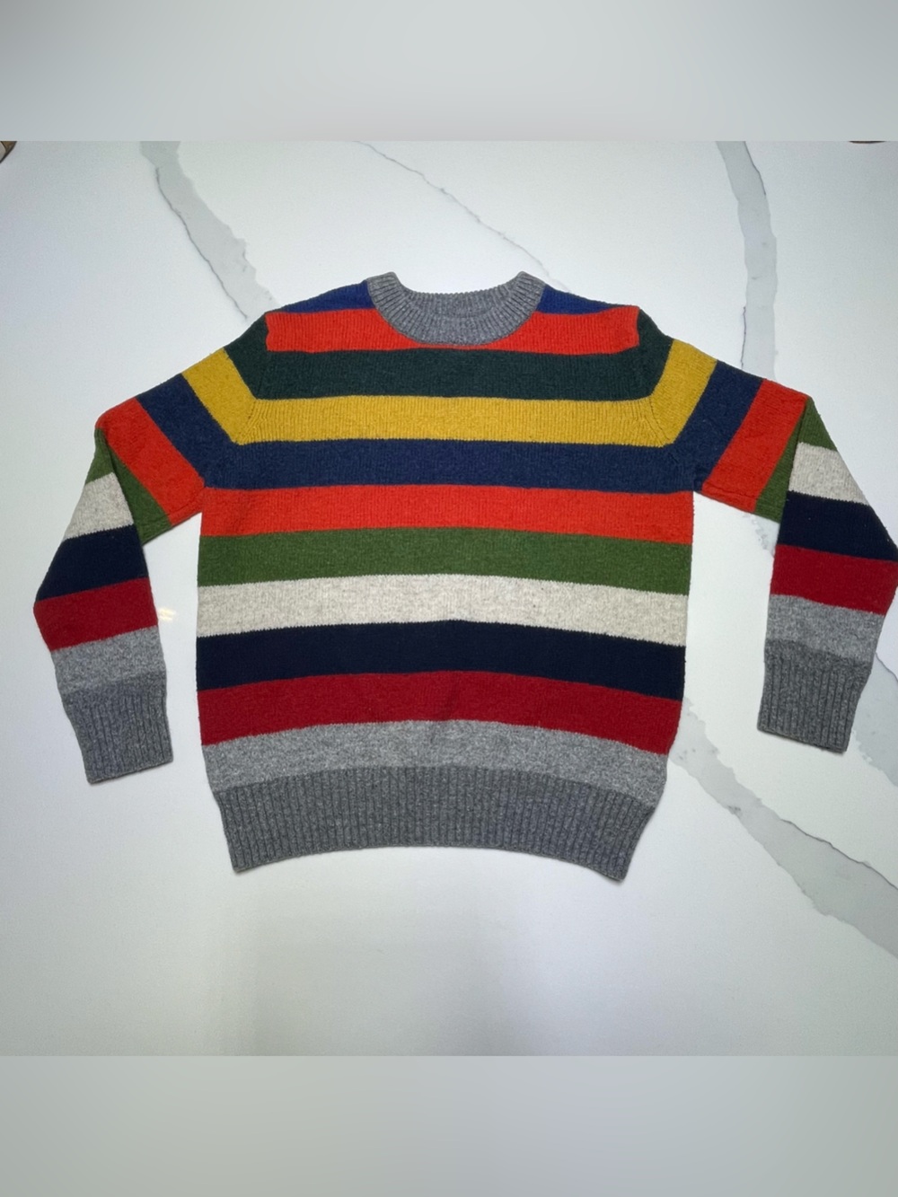 GAP Kids Colorblock Stripe Crewneck Sweater Size S (6-7)